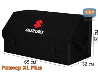 Саквояж "Союз" в багажник Suzuki (Сузуки), размер XL Plus. Цвет: черный с черной прострочкой Соты.